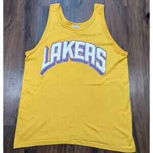 Vintage LA Lakers Yellow Tank Top By Swingster Sports Made In The USA L